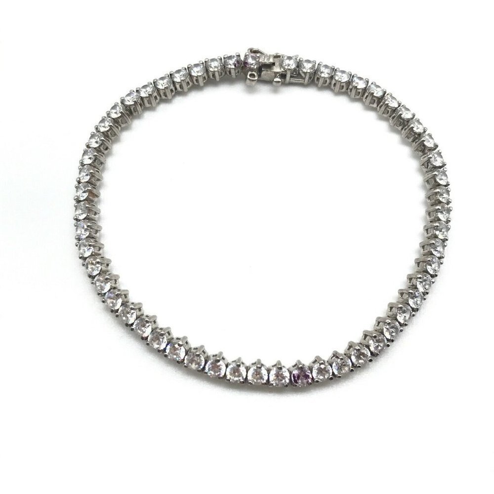 925 Sterling Silver CZ Round Cut Tennis Bracelet